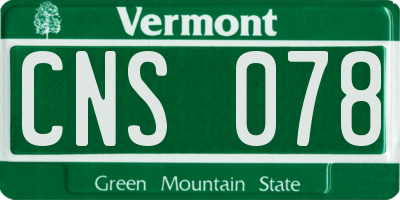 VT license plate CNS078