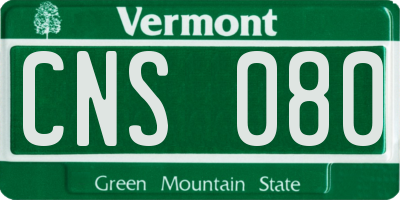 VT license plate CNS080