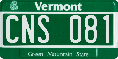 VT license plate CNS081