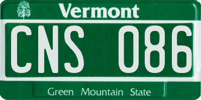 VT license plate CNS086