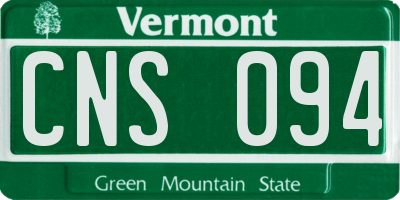 VT license plate CNS094