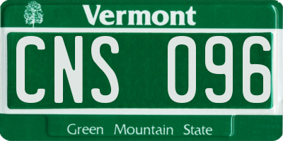 VT license plate CNS096