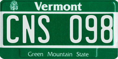 VT license plate CNS098