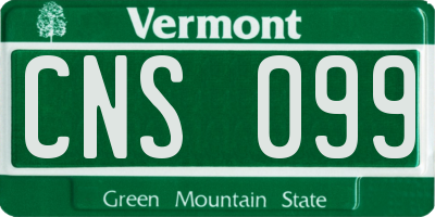 VT license plate CNS099