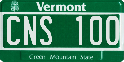 VT license plate CNS100