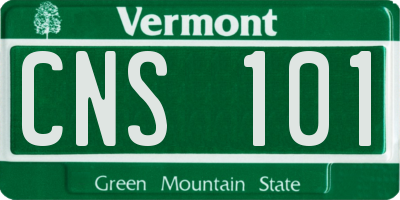 VT license plate CNS101