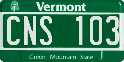 VT license plate CNS103