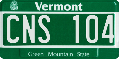 VT license plate CNS104