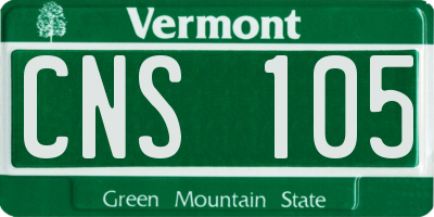VT license plate CNS105