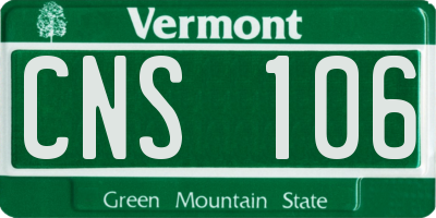 VT license plate CNS106