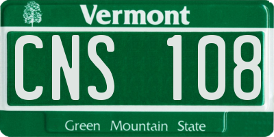 VT license plate CNS108