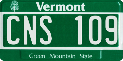 VT license plate CNS109