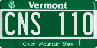 VT license plate CNS110