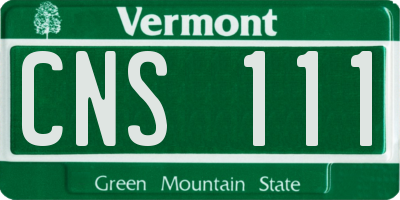 VT license plate CNS111
