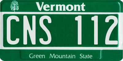 VT license plate CNS112