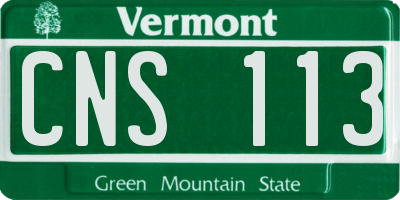 VT license plate CNS113