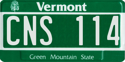 VT license plate CNS114