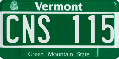 VT license plate CNS115