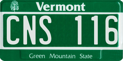 VT license plate CNS116