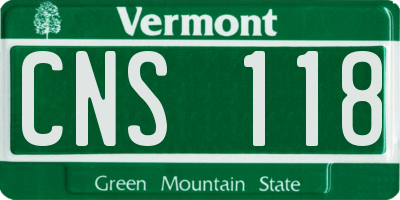 VT license plate CNS118