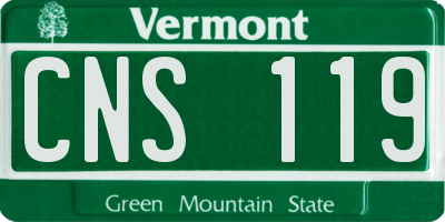 VT license plate CNS119