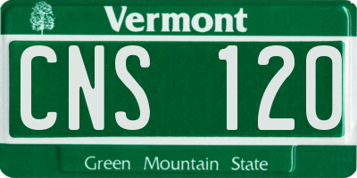 VT license plate CNS120