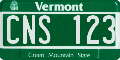 VT license plate CNS123