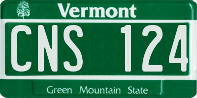 VT license plate CNS124