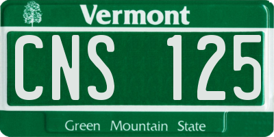 VT license plate CNS125