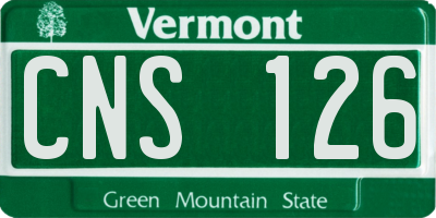 VT license plate CNS126