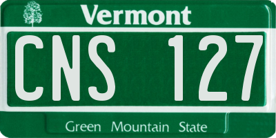 VT license plate CNS127