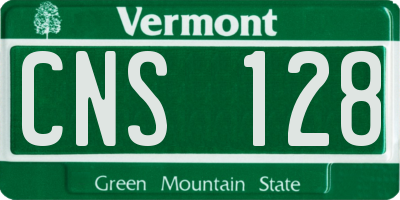 VT license plate CNS128