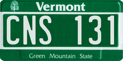 VT license plate CNS131