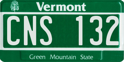 VT license plate CNS132