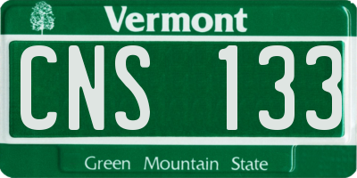 VT license plate CNS133