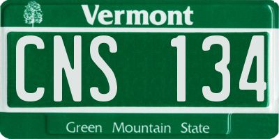 VT license plate CNS134