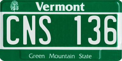 VT license plate CNS136