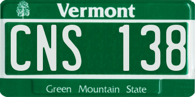 VT license plate CNS138