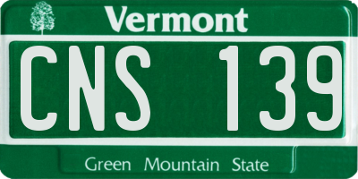 VT license plate CNS139