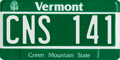 VT license plate CNS141