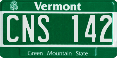 VT license plate CNS142