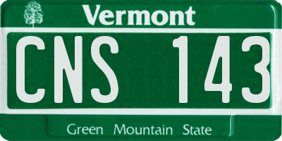 VT license plate CNS143
