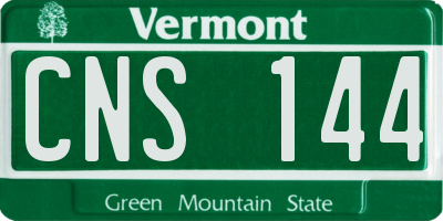 VT license plate CNS144
