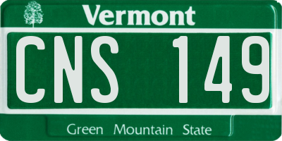 VT license plate CNS149