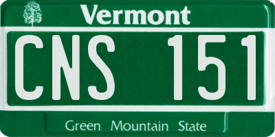 VT license plate CNS151