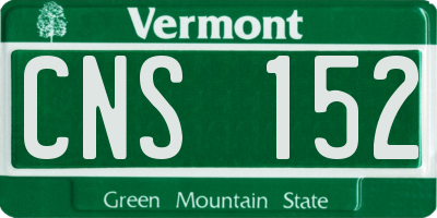 VT license plate CNS152