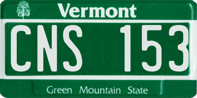 VT license plate CNS153