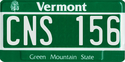 VT license plate CNS156