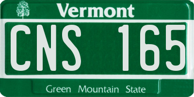 VT license plate CNS165