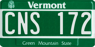 VT license plate CNS172